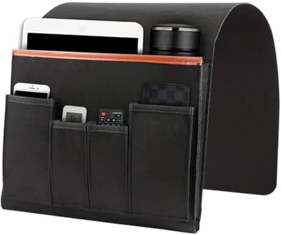 Genérico Organizador De Reposabrazos Para Sofá - Bolsa Colgante Para Sofá Con 5 Bolsillos - Bolsillo Para Sofa Para Libro, Revistas, Teléfono, Anteojos, Mando A Distancia, Bolígrafos, Cables