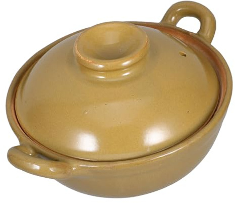 IMIKEYA Cacerola De Barro Pequeña Asa Única Para Cocinar Guisos Caseros Sopas y Caldos Casa Material Tradicional Para Restaurantes o Cocina Familiar