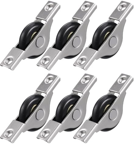 POPETPOP 6 Rulli Scorrevoli in Nylon per Porte di Armadi 30Mm Cuscinetti Ruote di Supporto Silenziose e Resistenti per Mobili Scorrevoli Ferramenta Ricambio per Ante di Armadietti