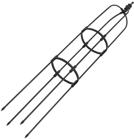OSALADI Enrejado de Soporte de Vid Metálico Negro 8mm, Enrejado Obelisco para Plantas Trepadoras en Maceta, Altura 120cm, Diámetro de Aro 20cm, Adecuado para Jardín y Terraza Exterior