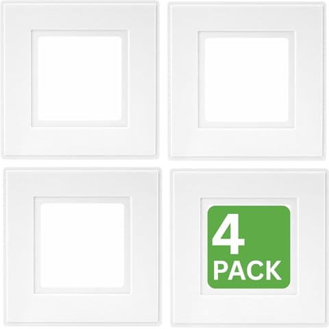 Light Switch Surround Cover Plate, White Finger Plates for Single Switches and 1-Gang Sockets, Pack of 4