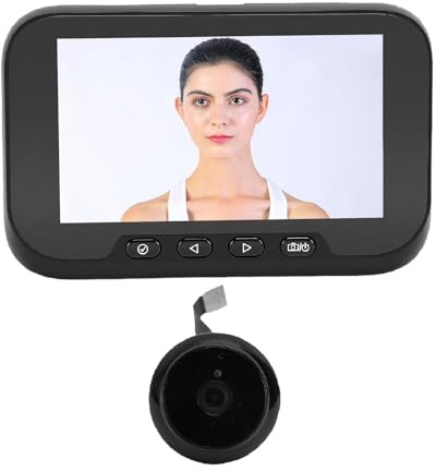 ZASCHMOY Cámara de Mirilla de Vídeo, Pantalla HD de 4,5 Pulgadas 1080P, Visión Nocturna con Detección de Movimiento PIR de Gran Angular de 135 Grados, con Batería Recargable de 3800