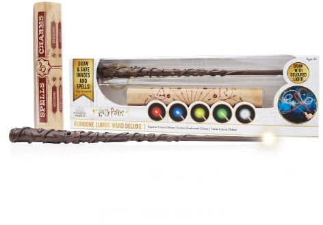 WOW! STUFF Harry Potter Hermine Granger Zauberstab Deluxe Wiederaufladbar, Mehrfarbige LED-Spitze, 35,6 cm Official Wizarding World - Harry Potter Fanartikel, Harry Potter Geschenke, Sammlerstücke Hermione Brown 14 Rechargeable