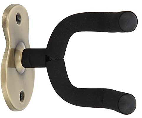 Gitarrväggfäste, skumskydd, U-formad metallfot, gitarrhalskrokar för stränginstrument, förvaring/utställning (brons)