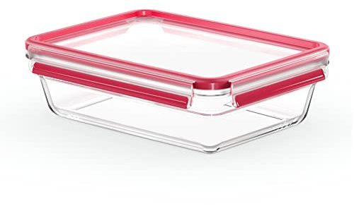 Tefal Masterseal Fresh Glas, rechteckig, 2 l, Lebensmittelkonservierung, stapelbar, backofen- und gefriergeeignet, transparent