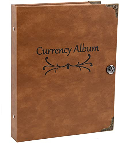 Álbum de monedas de 120 bolsillos, colección de billetes de papel, suministros para coleccionistas (40 hojas)