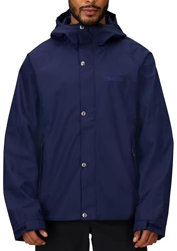 MARMOT Men’s Cascade Durable & Waterproof Rain Jacket, Arctic Navy, Medium