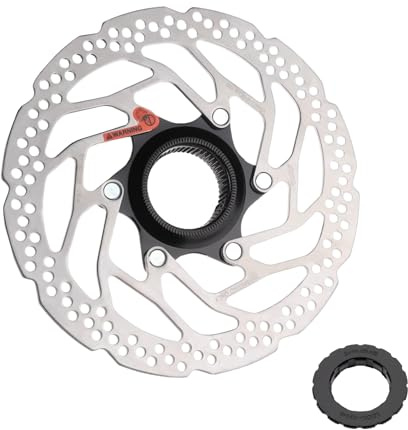 Jane Eyre Discos de freno de bicicleta para disco de freno rotores Shimano SM-RT30 disco de freno de bloqueo central de 160 mm con tapa de bloqueo para bicicletas de carretera bicicletas de montaña