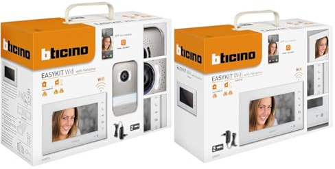 Bticino 310913 EASYKIT WIFI VIDEOCITOFONO MONOFAMILIARE Plug-In 2 Fili con 1 Pulsantiera & 335253 VIDEOCITOFONO WIFI MONITOR INTERNO AGGIUNTIVO 2 Fili, Display 7 pollici
