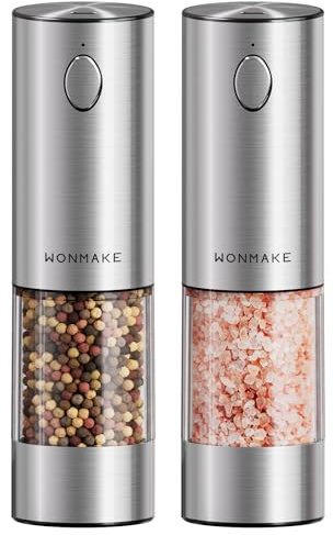 Moulin à sel et à poivre électrique avec broyeur en céramique réglable, rechargeable par USB, lampe LED, grande capacité, pour la cuisine