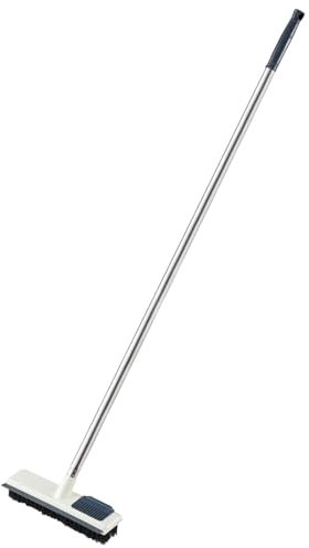 Cepillo para fregar pisos, escoba de cerdas rígidas, cepillo para fregar suelos duros, escoba de barrido de suelo, cepillo de limpieza de suelo con mango largo para limpiar baño, patio, garaje, pared