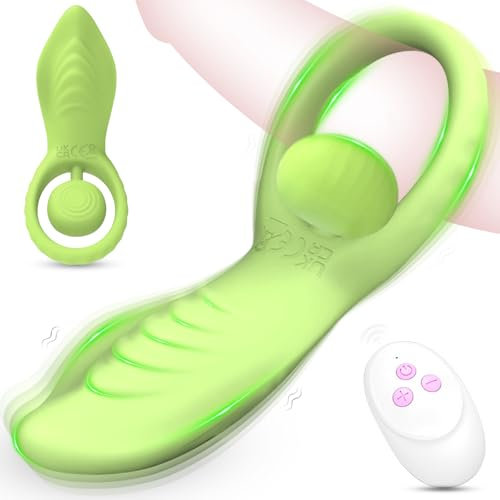 BDSMYEE Silikon Penisring mit Vibration Klitoris Stimulator,Penis Vibrator mit 10 Vibrationsmodus Fernbedienung,Cockring Hodenring erotisches Sexspielzeug für Paare beide zusammen extrem sex (Grün)