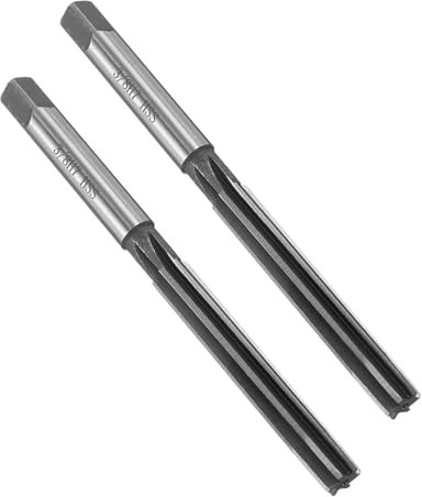 sourcing map Chucking Reamer 3/8 H7 High Speed Steel Lathe Machine Reamer 6 Straight Flutes Straight Shank Milling Cutter Tool for Metal Wood Hole Reaming 2 Pcs