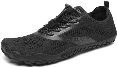 SAGUARO Unisex minimalistiska barfotaskor, traillöparskor, ventilerande snabbtorkande badskor, svart, 39 EU