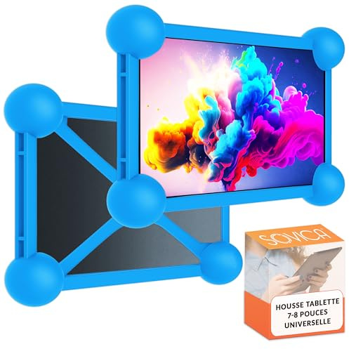 Housse Tablette 7-8 Pouces Universel Silicone, Bleu