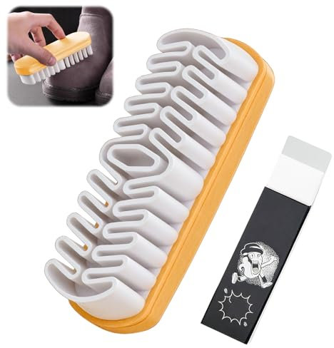 Suede Cleaner Spazzola Camoscio Scarpe, Set di 2 Spazzole per Scarpe in Camoscio con Gomma di Pulizia, Spazzola per Pulire Scarpe in Camoscio per Pulizia Proteggere tutte le Pelle, Camoscio