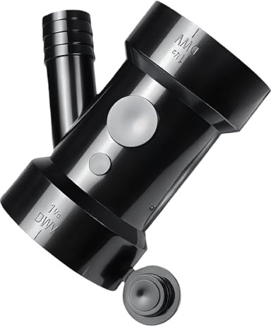 60519 Dishwasher and Condensate Line ABS Glue-in Drain WYE, 1-1/2 Inch x 1-1/2 Inch x 3/4 Inch, Black – Compatible with Most Dishwashers, Effectively Reduces Blockages, Easy Installation