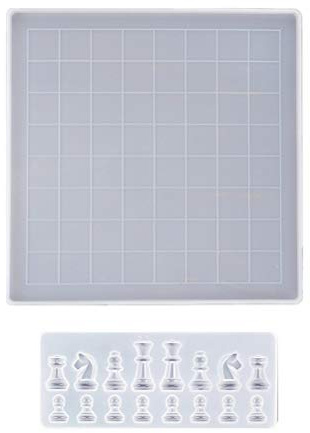 Ejoyous Set di Stampi in Silicone per Scacchiera, Stampo per Colata Epossidica Durevole per la Creazione di Gioielli Artigianali Fai-da-te, 20,5 Cm X 8,5 Cm (Colore assortito)