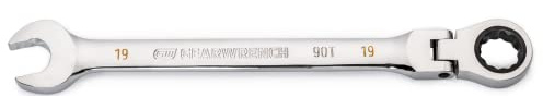 GEARWRENCH 19mm 4 Degree Swing Arch 12 Point Flex Head Ratcheting Combination Wrench - 86719