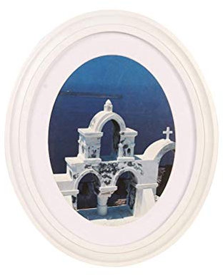 VORCOOL 7 Inch Classic Oval Wood Picture Frame Wall Hanging Decoration- Send Seamless Nail and S Nail (White) Creative Accessories