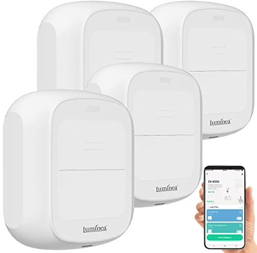Luminea Home Control Funk Lichtschalter: 4er-Set Smarte WLAN-Fernbedienung mit 2 Tasten, Licht & Szenen steuern (Funk-Lichtschalter Aufputz, App-Fernbedienung, Steckdose Schalter)