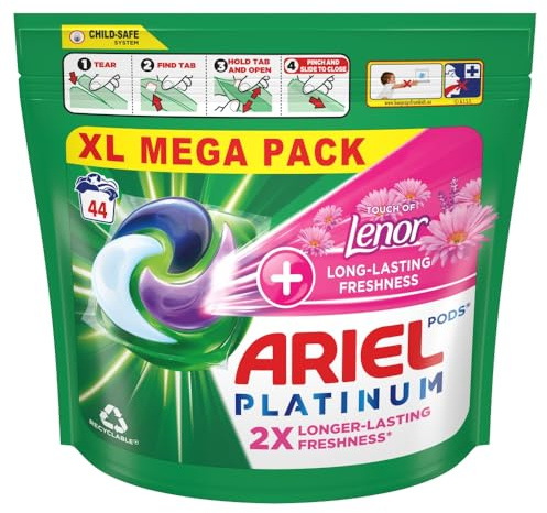 Ariel Platinum + Lenor All-in-1 PODS Washing Liquid Capsules 44 Washes