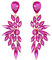 Clearine Women's Wedding Bridal Crystal Teardrop Multi Marquise Cluster Bling Dangle Earrings Fuchsia Hot Pink Gold-Tone