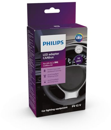 Philips CANBus-Adapter Ultinon Pro6000 H4-LED, 3-in-1-Lösung, verhindert Warnmeldungen im Armaturenbrett sowie Flackern und Dimmen