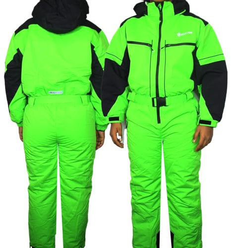 Moderei Auswahl an Schneeanzug | Schneeoverall Skianzug | Skioverall Snowboard Unisex | Jungen | Mädchen | Herren | Damen Schneeanzug Gr.134-164 (140/146, Grün)