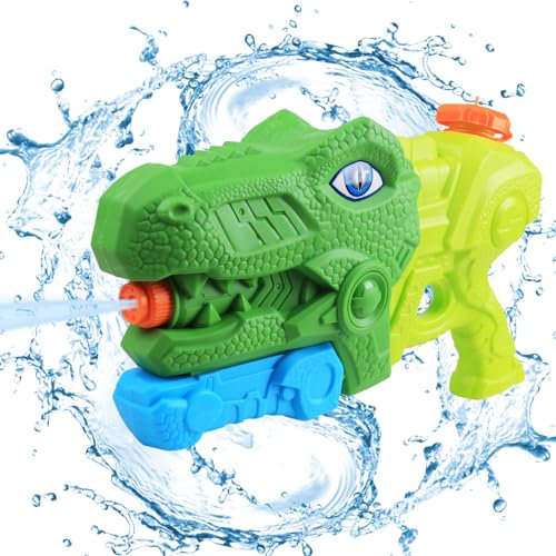 Guiffly Wasserpistole Spielzeug für Kinder, 660ML Pool Wasserspritzpistolen Dinosaurier Design Wasserpistole Blaster Spielzeug für Sommer Wassersport Garten Schwimmbad Strand