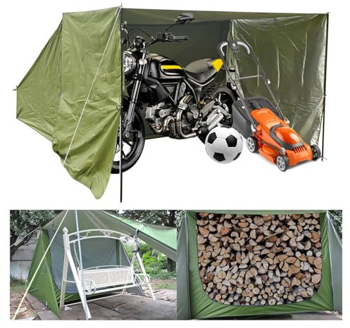 YSMSMZJK Garage Moto con Tessuto Ombreggiante Rimovibile Box Biciclette per Mobili da Giardino, Biciclette, Moto Tettoia per Auto da Esterno Tettoie per Esterno