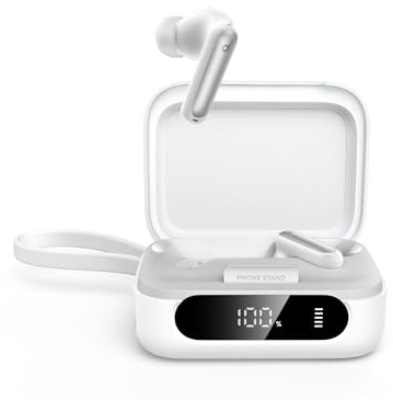 soundcore P41i av Anker, adaptiva brusreducerande hörlurar med bärbar telefonladdare (inbyggd USB-C-kabel), 192h speltid, omslutande ljud, 6 AI-mikrofoner, IPX5 (White Without Lightning Connector) | Med bärbar laddning, endast för USB-C-laddning, 192H med fodral, 6-Mic AI Clear Samtal, IPX5 trådlösa Bluetooth-öronsnäckor