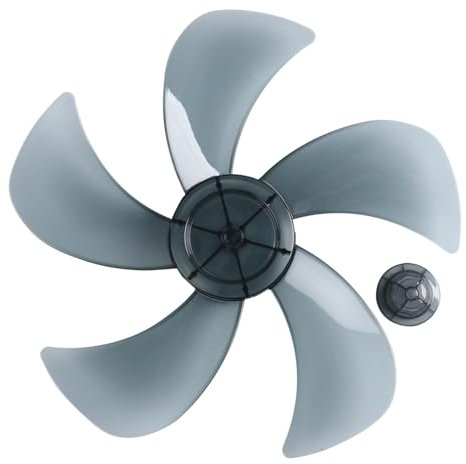 Mufeng Universal 5-Leaf 12/14 Inch Plastic Quiet Fan Blade with Nut Cover for Home Fans Gray 14 Inch