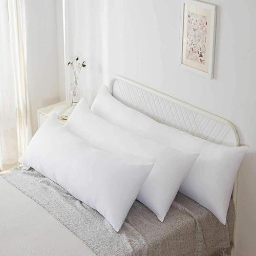 NIGHTSLEEP Hollowfibre Bolster Pillow, 35 x 16 cm, Full Body Support for Side Sleeper, Maternity, Pregnancy, White (SUPER KING 6FT (18X72))