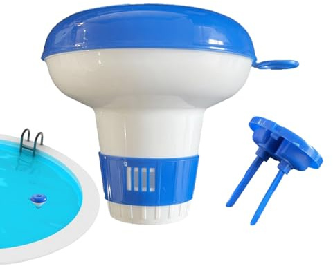Dispensador De Cloro Flotante, 5 Pulgadas Flotador De Cloro para Piscina, Piscina Dosier Flotador, Ajustable Cloro Flotador Tablet Holder, Multifunción Paddling Pool Cleaner Tablet Flotador