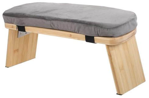 BCOATH Meditationsbänk Knäbänkpallar Hopfällbar Träpall Knäbänk I Hållningsbänk Yogastol Balansstol Knäbänkstol Ergonomisk Resesits Med Grå