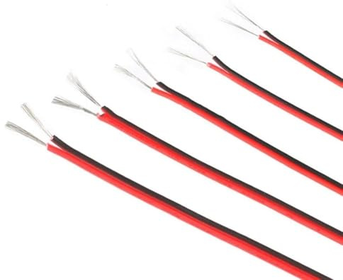 Elektrisk ledning, kanal solid 10 meter förtennad kopparisolerad elektrisk ledning 18AWG 20AWG 22AWG 24AWG 26AWG Röd Svart LED-förlängningskabelanslutningsvävstol (storlek: 20AWG)(24AWG)