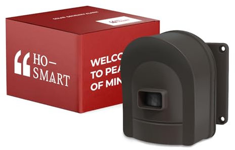 Hosmart 800 Metros de Largo Alcance, Sistema de Alarma inalámbrico para Entrada al Exterior, Detector de Movimiento Resistente a la Intemperie y Sensor Recargable (1 Sensor de café Adicional)