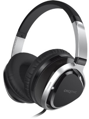 Creative Aurvana Live! 2 Headset with 40mm Drivers and in-Line Mic (Black) (Renewed)