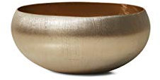 Serene Spaces Living Cuenco Decorativo de Aluminio Cepillado Dorado con Textura, Mide 20 cm de Ancho y 4 Pulgadas de Alto, arreglos Florales o Pantallas de Velas flotantes