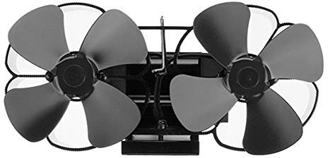 Dual Head Negro Chimenea 8 Hoja estufa de calor del ventilador accionado registro de madera quemador Eco Friendly ventilador silencioso casa eficiente de distribución de calor for el gas / Pellet / Ma