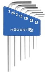 Högert Sechskantschlüsselsatz für präzise Arbeiten, CrV, 7 Stck.