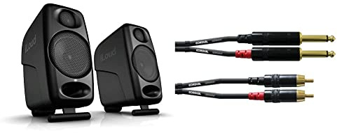 IK Multimedia IP-ILOUD-MM-IN - Altavoces, Color Negro & Cordial CFU 1,5 PC - Cable RCA a Jack (6.3 mm, Mono, 1.5 m), Color Negro