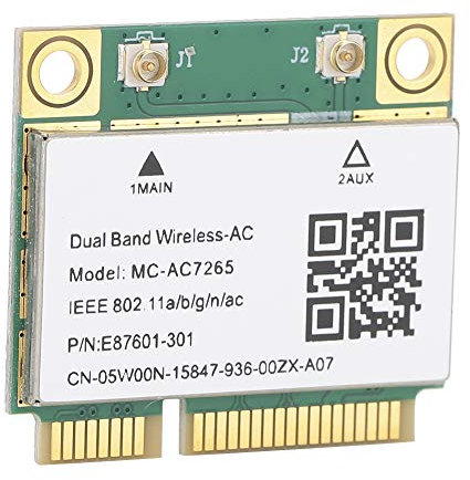 Scheda di Rete Wireless Dual-Band AC 7265 Integrata per Sistemi - Chip 7265 con Supporto Protocollo di Rete 802.11a/b/g/n/ac