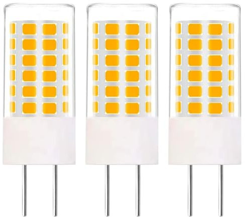 Noobibaba GY6.35/G6.35 LED-Lampen 12V 4W, T4 JC Typ Bi-Pin Sockel, Warmweiß 3000K, Ersatz 35W GY6.35/G6.35 Halogen für Landschaftswegleuchte, Küchen-Pendelleuchte, Nicht-Dimmbar, 3-stück