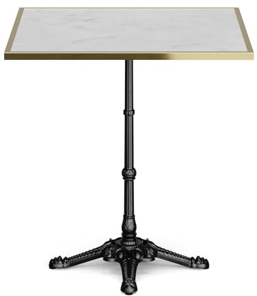 blumfeldt Patras Lux - Tavolo da Bistrot, 60x60cm, Stile Art Nouveau, Base in Ghisa, Resistente alle Intemperie, Uso Interno & Esterno, Facile da Pulire