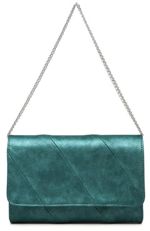 Miss Lulu Women's Wedding Clutch for Prom, Travel Shoulder Crossbody Bag –Elegant Evening Handbag for Party, Lady Summer Gift Purse (Green)