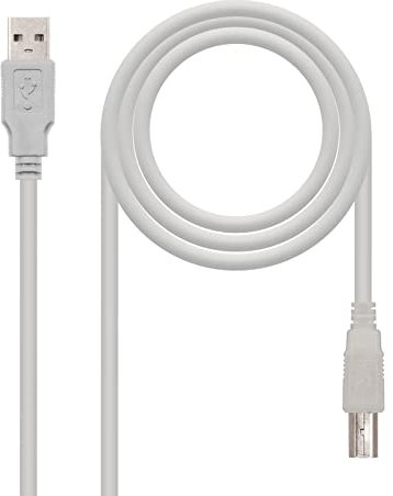 Blendend Cable USB 2.0 para impresoras, tipo A/M-B/M, 3.0 m, ideal para conexión de dispositivos y transferencia de datos.