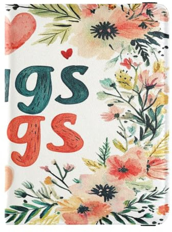 Custodia per passaporto in pelle PU Combo leggera copertura per passaporto per donne ragazza organizer documenti accessori viaggio San Valentino fiori cuore amore abbracci, San Valentino Florals Cuore