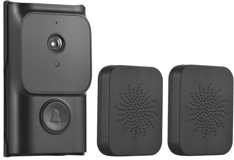 Swokely Timbre inteligente WiFi con 2 timbres Dingdong TY App Control infrarrojo visión nocturna recargable Video Intercomunicador Timbre de puerta de audio de 2 vías para villa, hogar, oficina